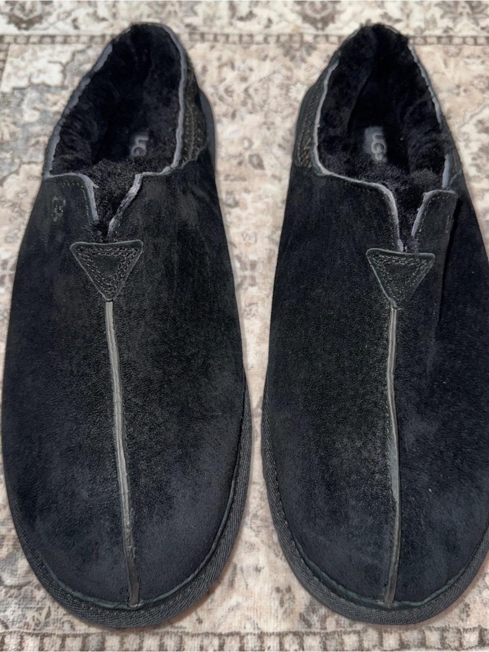 NWOB UGG Men’s Neuman Slide Shearling Fur Clog Slipper - 3234 - Black Suede - 14